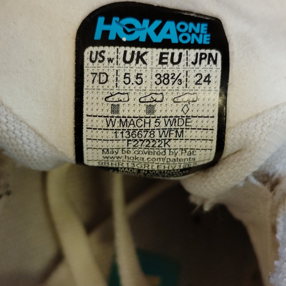 Hoka Mach 5 Shoes in White, Orange, and Purple - Picture 7 of 11